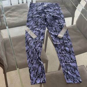 Adidas by Stella McCartney Purple Snake-Print Leggings with White Accents